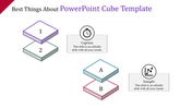 Two columns of stacked cubes labeled numerically and alphabetically, flanked by caption icons placed in white backdrop.