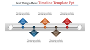 Slide featuring a horizontal timeline with diamond markers for the years 2016 to 2020, each with text.
