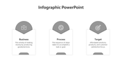 Infographic layout with three segmented boxes containing icons and descriptions in a minimalist design.