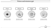 Monochrome layout with four gray circular icons arranged in a row with labels above each.