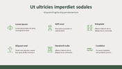 Agriculture themed slide with icons representing six various aspects like beekeeping, farming, and transportation.