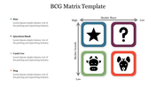 Strategic BCG matrix with market growth and share axes, highlighting business categories visually.