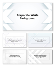Corporate White Background with clean geometric layers, soft gradients, and modern professional design.