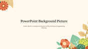 Decorative background slide with simple flowers and leaves on corners, and placeholder text in the center.