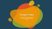 A creative designer slide with colorful abstract shapes and a placeholder for text.