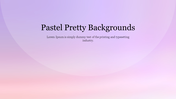 Slide with a gradient pastel background featuring soft shades of purple and pink.