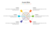 Six arrow goal graphic with red, blue, green, orange, yellow, and purple arrows radiating from a central target icon.