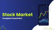 Stock market presentation template covering market overview, trading process, exchanges, investors, and key indicators.