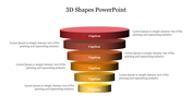 Layered 3D funnel chart with segments in gradient colors, accompanied by placeholder text on the side.