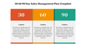 Three-column template with 30, 60, and 90 in large numbers atop orange, yellow, and green backgrounds.