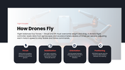 Drone Technology PPT covering types, components, flight principles, applications, control systems, and future trends. - slide 7