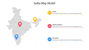 Map of india highlighting assam, madhya pradesh, and karnataka with corresponding labels and icons.