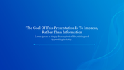 Blue themed presentation slide with a centered motivational quote and a subtle abstract wave design in the background.