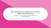 Slide with a dual tone pink backdrop and a white rounded rectangle displaying a centered text message.