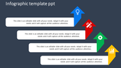 Infographic PowerPoint slide with directional arrows and icon placeholders.