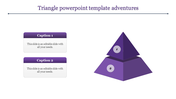 Two layer pyramid diagram in purple, featuring numbers on each and text boxes on the left.