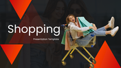 Modern shopping template featuring consumer behavior insights, trends, customer journey, and retail analytics slides.