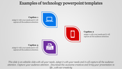 Technology themed PowerPoint slide showing various icons such as a laptop, battery, and printer with captions.