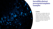 Creative PowerPoint template with floating cubes in a glowing blue design with caption text.