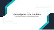 Modern abstract template with blue and black geometric design elements on a white background and a title text area at center.