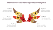 Creative PowerPoint template with six sections on a wing model with colorful icons and captions.