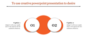 Creative slide showing a white layered light bulb with numbers 01 to 05 and editable text captions aligned on either side.