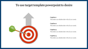 Target PPT slide with a green arrow red bullseye, and text sections.