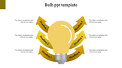 Infographic featuring a light bulb in yellow with six curved arrows labeled with headings around it.