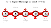 Business process template with six gray circles for business, process, target, growth, profit, and management.