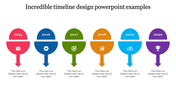 Horizontal timeline with colorful milestone markers for years 2015 to 2020, each featuring an icon.
