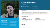 A colorful PowerPoint slide highlighting a creative portfolio with visuals and text.
