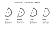Series of four slanted gray circles labeled A, B, C, and D, with space for captions underneath.