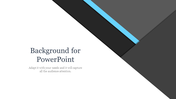 Diagonal abstract background with dark shades and a bright blue stripe for a modern presentation look.