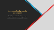 Background slide with a black and gray diagonal design, accented by red and blue neon lines.