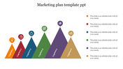 Slide with six triangular sections in orange, red, blue, green, purple, and gold, featuring icons at the top.