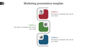 Marketing design template with a three step vertical path showing icons for shopping, goal setting, and analytics. 