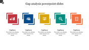 Gap analysis template showcasing colorful icons with captions.