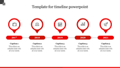 Horizontal timeline with red location markers for 2017 to 2021, each containing icons like a briefcase, calendar, and chart. 