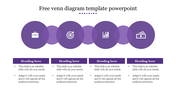 Purple Venn diagram PowerPoint template with overlapping circles representing business, strategy, growth, and finance.