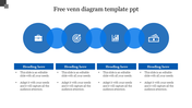 Four overlapping blue circles with icons above text boxes for headings, forming a venn diagram layout.
