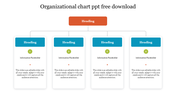 A PowerPoint slide showing a hierarchical organizational chart with headings and placeholder text for each section.