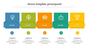 Business workflow diagram featuring colorful step-by-step blocks with arrows, icons, and numbered captions below.