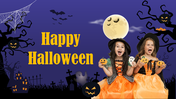 Happy Halloween PPT featuring traditions, symbols, costumes, celebrations, and modern cultural significance.