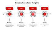 Modern infographic style PPT slide with key business concepts and red circular icons and text descriptions.