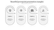 Beautiful PowerPoint design with four labeled steps, each represented by an icon scale, handshake, book, and gavel.