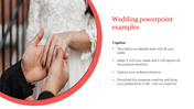 A photo of a ring exchange on the left, framed by a curved red border, with text aligned on the right.
