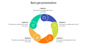 Circular loop graphic with icons in a ring of color-coded segments, each linked to a caption placed around the circle.