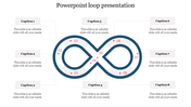 Loop with a bold outlined infinity symbol, pink step markers inside, and eight text boxes arranged around it.