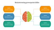 Brain diagram with six curved rectangular caption boxes, evenly spaced on both sides, linked by thin lines.