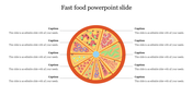 Illustration of a pizza divided into ten slices with varied toppings, surrounded by labeled captions on both sides.